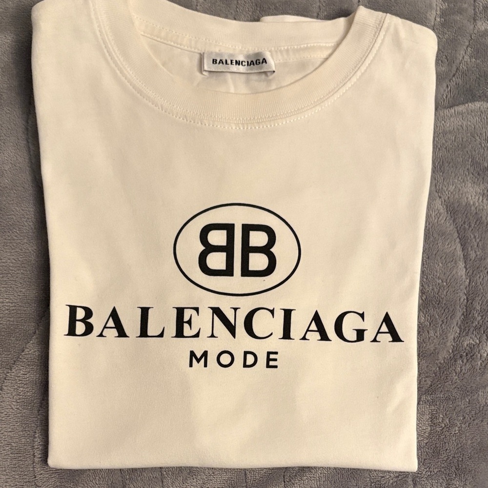 Balenciaga Cream Short Sleeve Tee